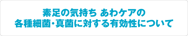 素足の気持ち あわケアの各種細菌・真菌に対する有効性について